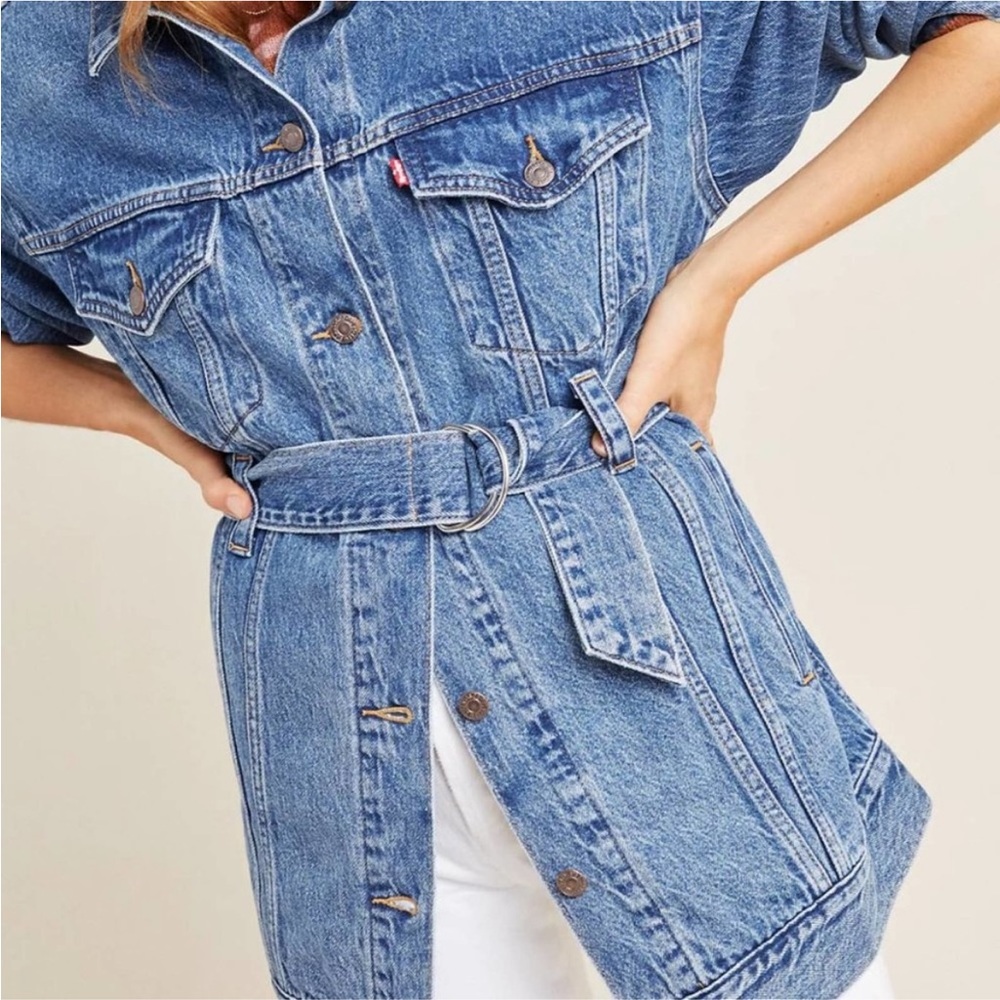 Levi’s Anthropologie Denim Jean Trucker Belted Jacket XS